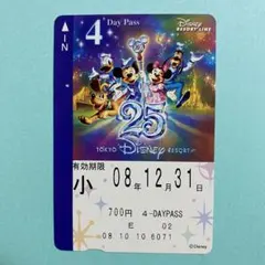 使用済/穴あき　ディズニーリゾートライン　フリーきっぷ　2008年　4DAYパスのサムネイル