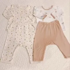 ベビーパジャマ2枚セット 70サイズ オリーブ柄&果物柄　日本製PUPO