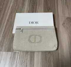 Dior ポーチ ベージュ 100%ナチュラル素材