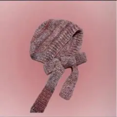 マフラー付き　ボンネット　バラクラバ　ニット帽　ハンドメイド　かぎ針編み