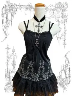 PUTUMAYO プトマヨ フリルシャーリングキャミ vkei ゴスロリ 黒ロリ