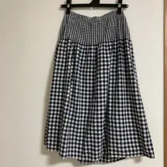 crêperie ギンガムチェック フレアスカート