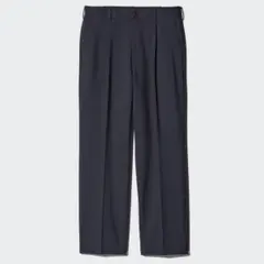 ユニクロ タックワイドパンツ ネイビー 321-468743 美品