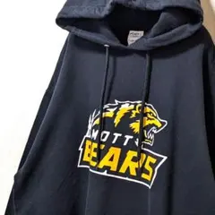 ポート&カンパニー モットベアーズ ロゴ スウェットパーカーブラック黒L古着