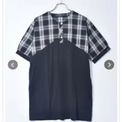 《新品》ドラッグストアーズ　D.S.CLUB 袖口刺繍 チェック切替チュニック