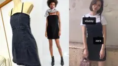 Zara ワンピース ダークデニム ブラック