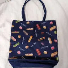 Fauchon スイーツ柄 エコバッグ ネイビー