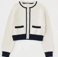 MOUSSY BICOLOR カーディガン ホワイト