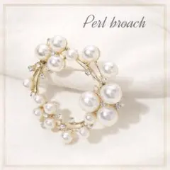 パール ブローチ 入学式 卒業式 上品 コサージュ ゴールド フォーマル
