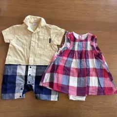 【美品】petit main カバーオール・ロンパース