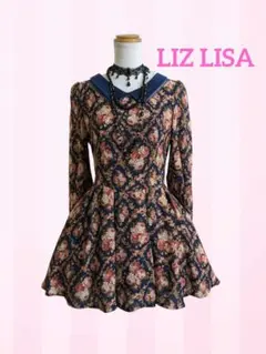 LIZ LISA クラシカル薔薇ワンピース ダークコア クラシカルロリータ