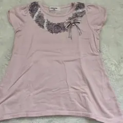 【1度のみ着用】COMME CA FILLE Tシャツ 110cm お花　リボンのサムネイル