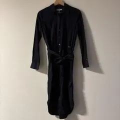 TOMMY HILFIGER ネイビー長袖シャツワンピース S