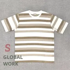 GLOBAL WORK / S　ベージュ×ホワイト Tシャツ