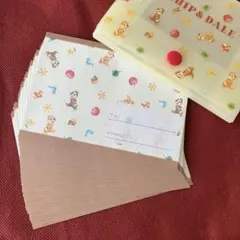 ディズニー　チップとデール　ケース付きメモ帳　メッセージカード