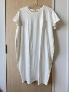 RPS ポケット付き 半袖コクーンワンピース　白　Mサイズ