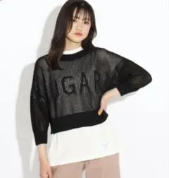 ピンクラテ PINK-latte メッシュニット 黒 150cm M