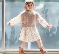 petit main 花柄ワンピース 80サイズ