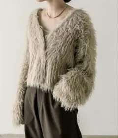 mystic シャギーVカーディガン