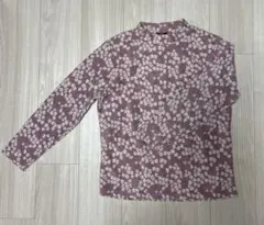 (33)花柄 フリース 長袖シャツ