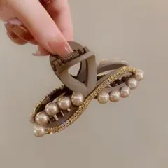 ☆ヘアクリップ☆髪留め☆バンスクリップ☆ラインストーン☆パール☆ゴールド☆