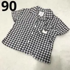 美品★FUTAFUTA フタフタ　チェック柄シャツ 90サイズ ベビー服　半袖
