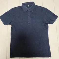 UNIQLO ネイビー ドット柄 ドライポロシャツ M