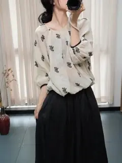 丸襟長袖