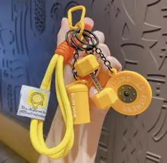 フィットネスモチーフ スマホストラップ イエロー