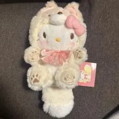 激安 新品 北海道限定 キタキツネ ハローキティさん ぬいぐるみ 大