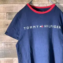 TOMMY トミーヒルフィガー Tシャツ リンガーt 刺繍ロゴ 90'S