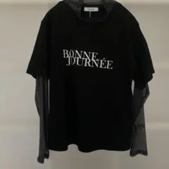DOU DOU ラメチュールレイヤードロゴTシャツのサムネイル