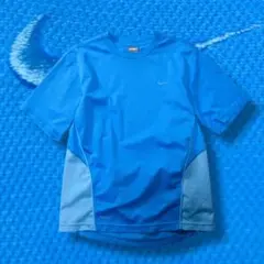 00s y2k NIKE 半袖ゲームシャツ Tシャツ テックギア 水色 異素材