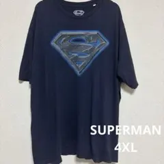 SUPERMAN スーパーマン ロゴ DCコミック Tシャツ 4XL ネイビーのサムネイル