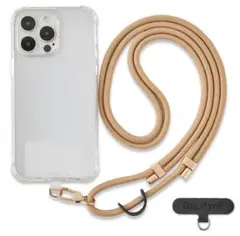 ショルダーストラップ　スマホ　ベージュ　150cm