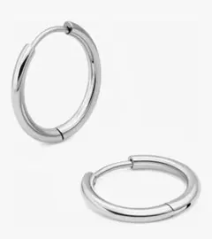 シルバー フープピアス 内径12mm G23チタン 金属アレルギー対応