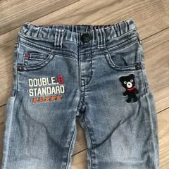 DOUBLE B デニムパンツ 100cm クマ刺繍