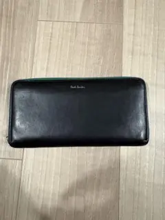 【二日間大特価】ポールスミス 長財布 ラウンドファスナー ブラック×グリーン