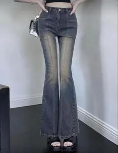 SHEIN DAZY デニム フレア スキニー パンツ