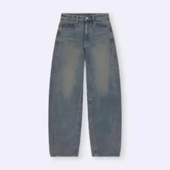 【新品】GU WOMENS バレルレッグジーンズ 丈長め ブルー XL