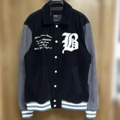 Bershka　コーデュロイ　スタジャン　メンズM　ネイビー