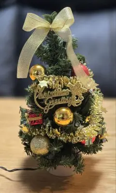 LED付き ミニクリスマスツリー 卓上サイズ オーナメント付きのサムネイル