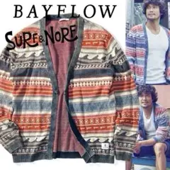 BAYFLOWxSURF&NORF インディゴコンチョカーディガン フェード加工
