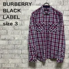 【BURBERRY BLACK LABEL】バーバリー 長袖チェックシャツ