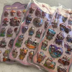 ラブブ 3Dキラキラ シール 3枚セット