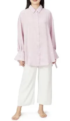 【PINK】ハートサテンシャツ