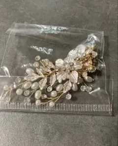 r*i様 【美品】ボタニカル ゴールド＆パール ヘッドドレス ブライダルアクセサ
