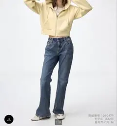 【25年モデル】GU ジーユー　スリムフレアジーンズ 65BLUE M