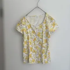 ROPÉ ロペ 花柄 半袖カットソー イエロー Mサイズのサムネイル