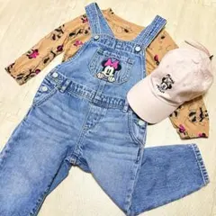 Gap ミニーちゃん サロペット トップス キャップ 3点set（90-100）